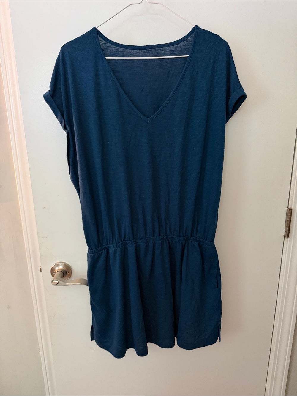 Casual V-Neck Women’s Dress in Deep Teal